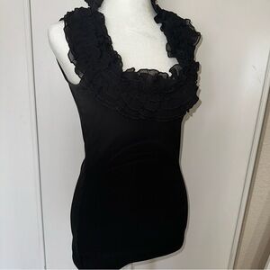 White House a black Market black top with ruffled layers size XS